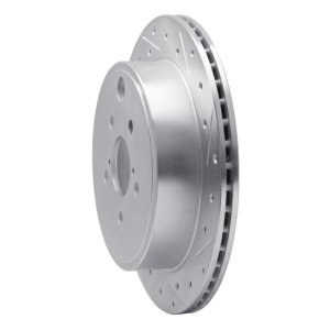 Scion FR-S Brake Rotor (1) - Rear Right - R1 Concepts - Drilled & Slotted - Silver - `10-`25